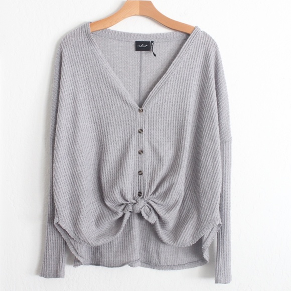 OUT FROM UNDER OVERSIZED THERMAL BUTTON-FRONT TOP - Picture 2 of 10